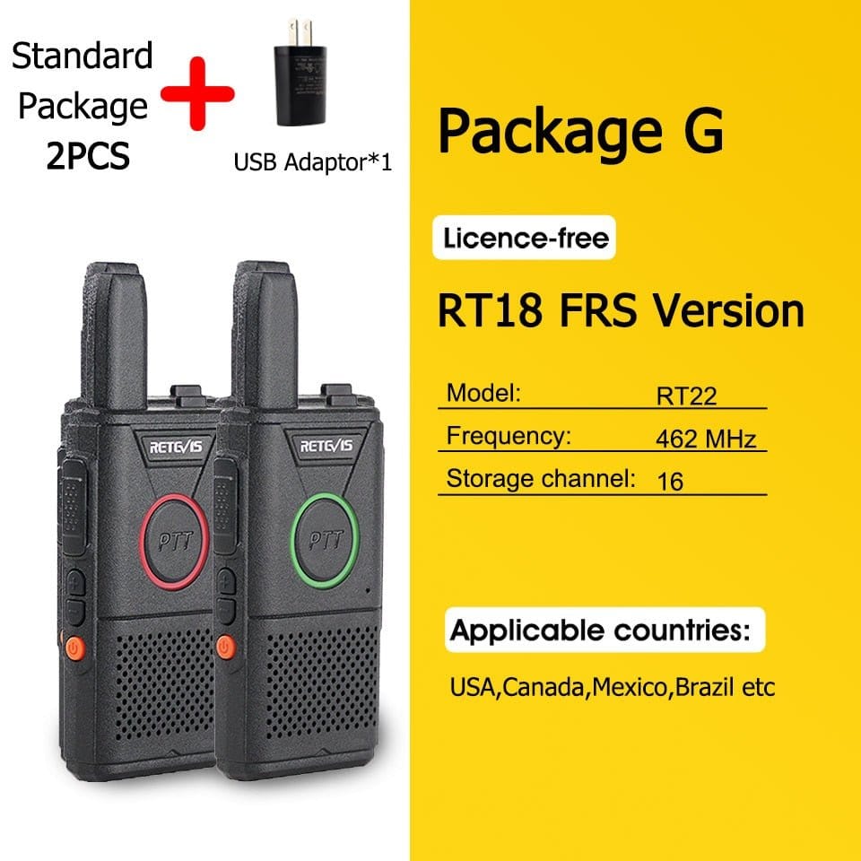 ACTION AIRSOFT 0 FRS RT18-Package G Mini walkie-talkie RT618 PTT PMR 446 2pcs