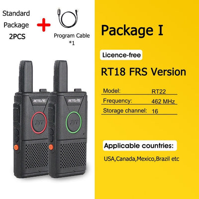 ACTION AIRSOFT 0 FRS RT18-Package I Mini walkie-talkie RT618 PTT PMR 446 2pcs