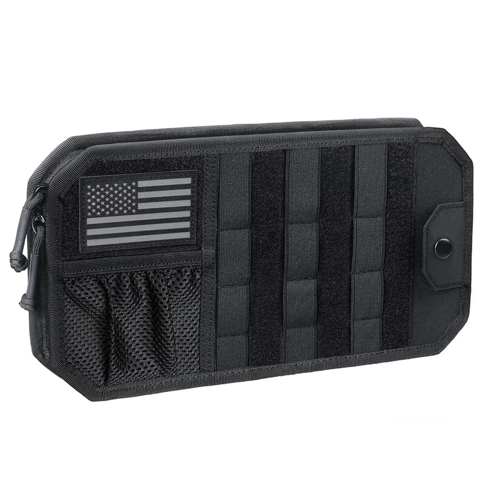 Molle Car Sun Visor Organizer Universal Car Auto Panel EDC Tool Pouch Holder Case for Car Accessories Molle Hunting Gears Bag Black
