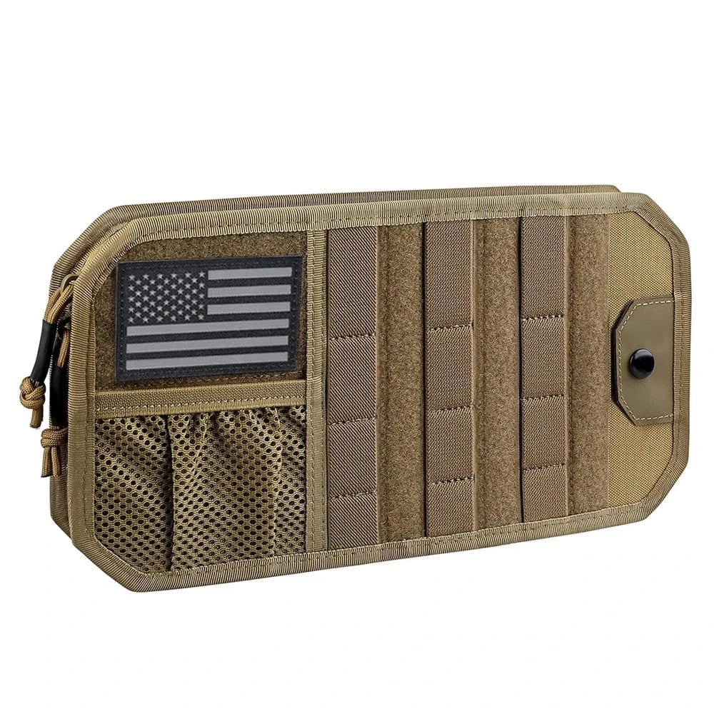 Molle Car Sun Visor Organizer Universal Car Auto Panel EDC Tool Pouch Holder Case for Car Accessories Molle Hunting Gears Bag Tan