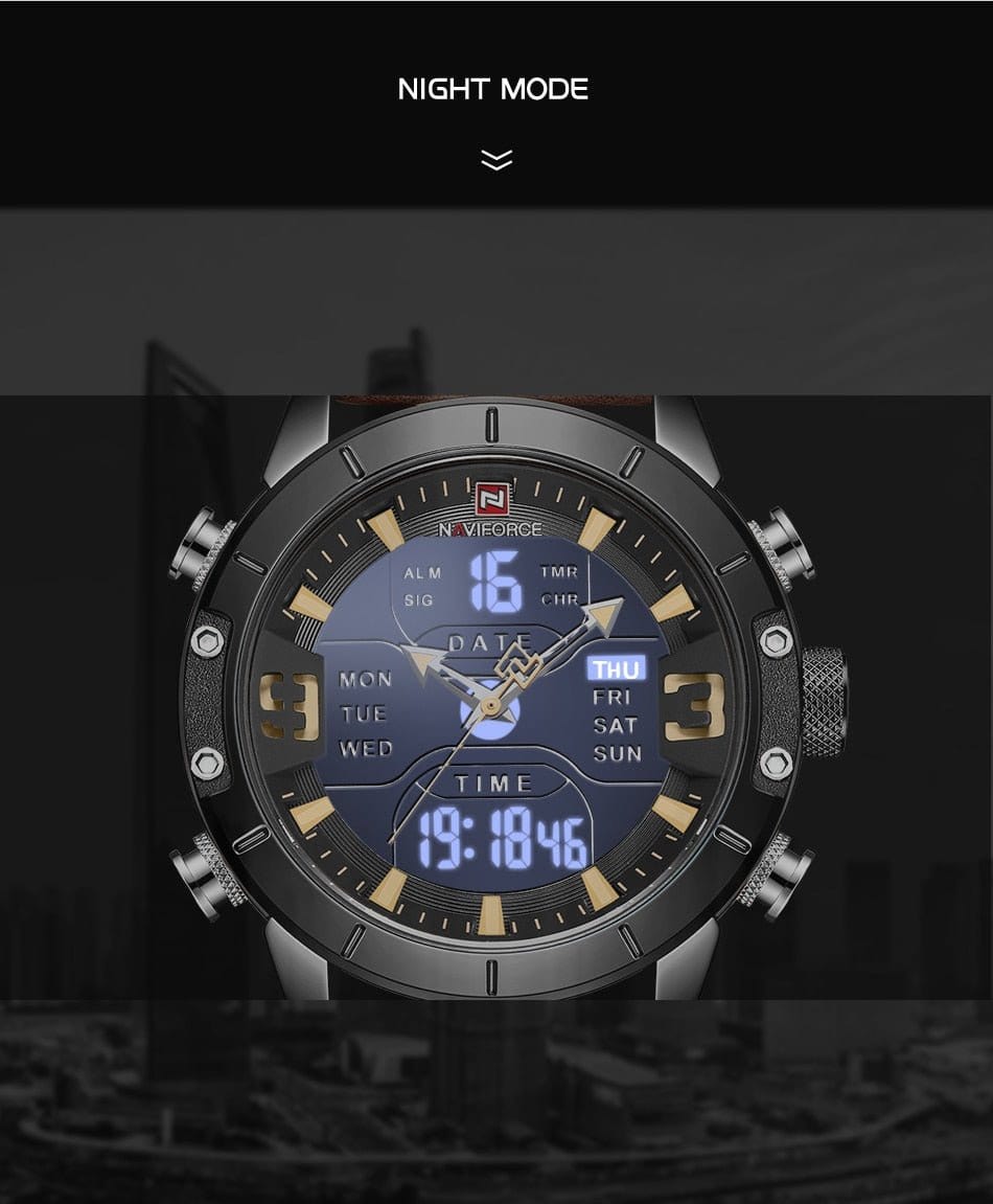 ACTION AIRSOFT 0 Montre Chronos NAVIFORCE noir/argent