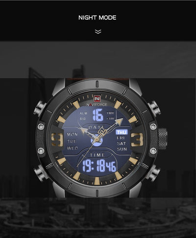 ACTION AIRSOFT 0 Montre Chronos NAVIFORCE noir/argent