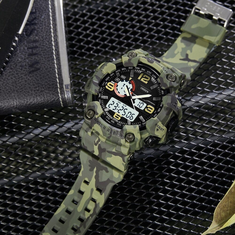 ACTION AIRSOFT 0 Montre numérique Quartz double temps Ohsen