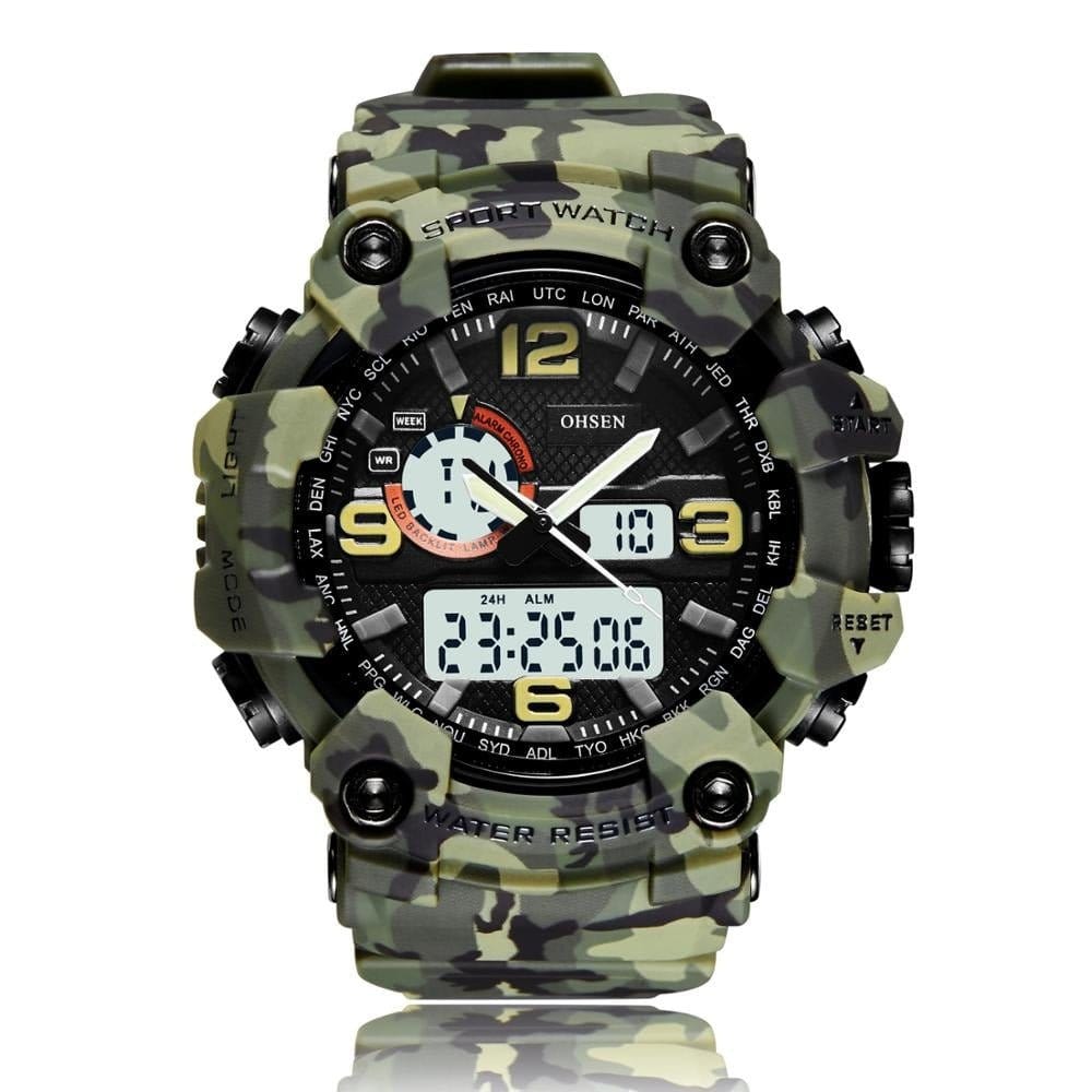 ACTION AIRSOFT 0 Montre numérique Quartz double temps Ohsen