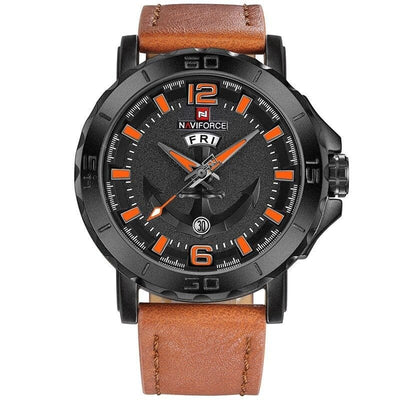 ACTION AIRSOFT Montre Quartz NF9122 NAVIFORCE marron/orange