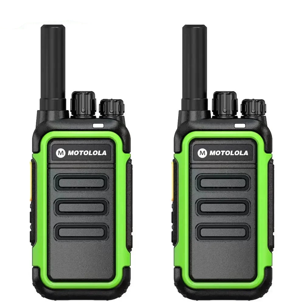 MOTOLOLA F1 Walkie Talkie  Portable Two-Way Radio UHF Transceiver Set Walkie-talkies Radio Walkie Talkie Long Range COD Green-2Pcs / USB Plug