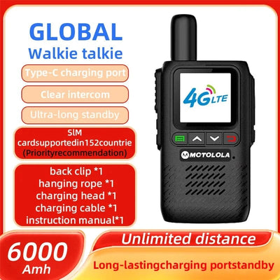 MOTOLOLA Global walkie talkie,4G/5G POC Remote phone，police civilian fleet (free)5000km professional radio communicator 500km Including 152SIMcard / USB Plug