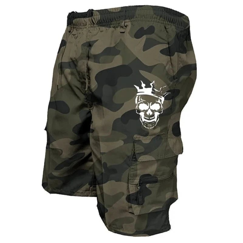 New fashionable multi-pocket men's casual shorts fitness loose casual pants camouflage tactical shorts CamouflageGreen / 3XL