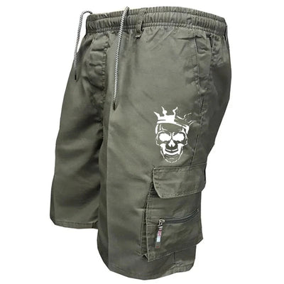 New fashionable multi-pocket men's casual shorts fitness loose casual pants camouflage tactical shorts green / S