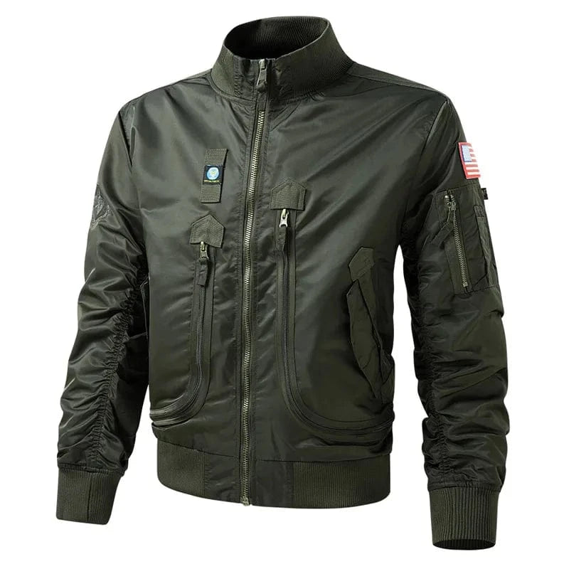 New MA1 Pilot Bomber Jacket Men's Fashion Spring Autumn Baseball Suit Casual Coat Men's Military Windproof Jacket army green / S