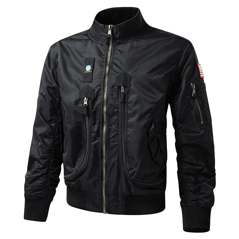 New MA1 Pilot Bomber Jacket Men's Fashion Spring Autumn Baseball Suit Casual Coat Men's Military Windproof Jacket black / M