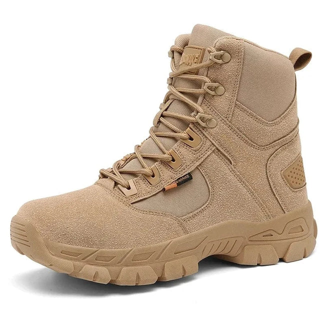 New Men Tactical Boots Ankle Waterproof Desert Hunting Hiking Shoe Unisex Lace Up Male Army Boot Brand Motorcycle Climbing Shoes 869-Beige / 45 / CHINA