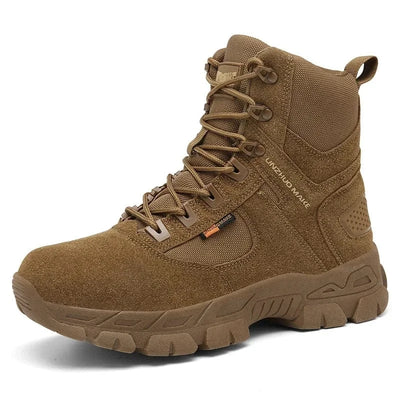 New Men Tactical Boots Ankle Waterproof Desert Hunting Hiking Shoe Unisex Lace Up Male Army Boot Brand Motorcycle Climbing Shoes 869-Brown / 45 / CHINA