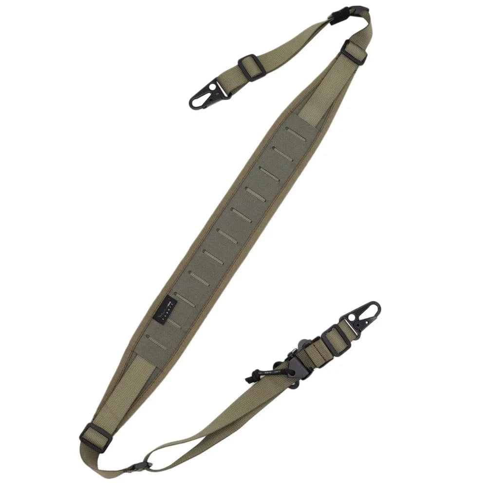 New Tactical Modular Rifle Sling Strap Removable 2 Point / 1 Point 2.25" Wide Padded Shooting Gun Sling Hunting Rifle Accessorie Green