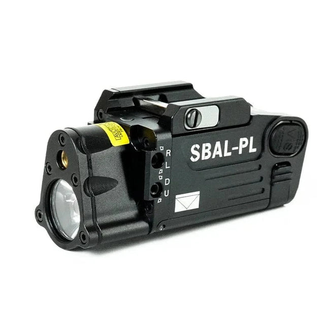 New Tactical SBAL-PL Flashlight 400LM Strobe LED Red Laser Hanging Weapon Light For 20MM Rail Night Fishing Hunting Accesssories BK SBAL-PL Light