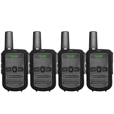 New WLN KD-C52 Mini Handheld Transceiver  UHF400-470MHz  Two Way Radio 16CH Walkie Talkie KD-C51 Upgraded Black-4PCS / spain
