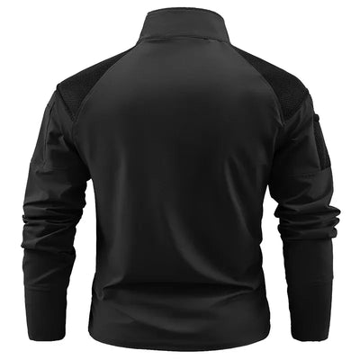 Nouveaux T-shirts Ripstop à fermeture éclair 1/4 avec poches zippées pour hommes, T-shirts à manches longues pour la randonnée en extérieur, hauts de sport, pulls d'entraînement