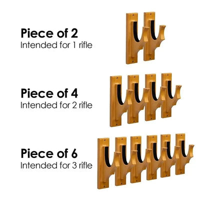 ONETIGRIS Gun Rack Wall Mount - Gun Hooks for Shotgun Bow Gun Holder Horizontal Hold Up Display Hanger Hardwood & Soft Padding