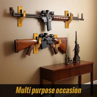 ONETIGRIS Gun Rack Wall Mount - Gun Hooks for Shotgun Bow Gun Holder Horizontal Hold Up Display Hanger Hardwood & Soft Padding