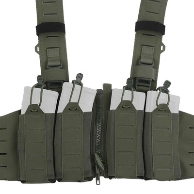 OPHIDIAN with M4 AR Magazine Pouch Adjustable Molle H-Type Vest Chest Gear Lightweight Zipper Link Fixed Vest