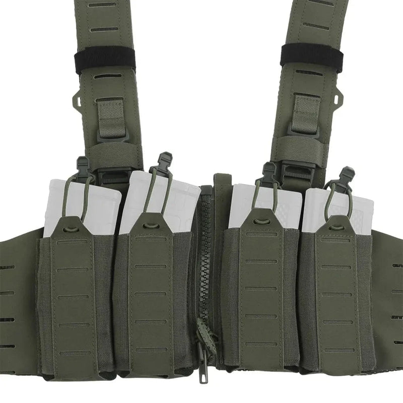 OPHIDIAN with M4 AR Magazine Pouch Adjustable Molle H-Type Vest Chest Gear Lightweight Zipper Link Fixed Vest