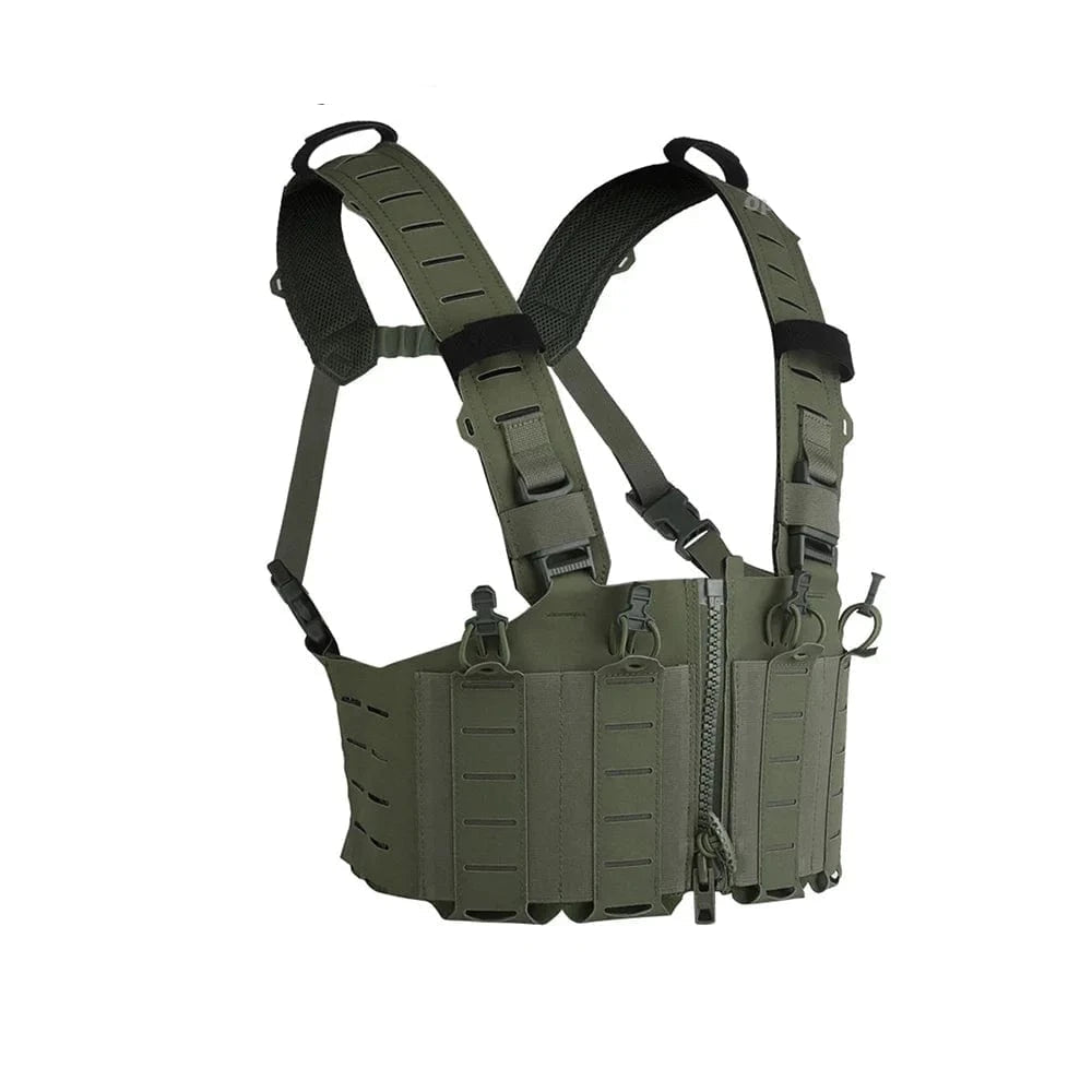 OPHIDIAN with M4 AR Magazine Pouch Adjustable Molle H-Type Vest Chest Gear Lightweight Zipper Link Fixed Vest