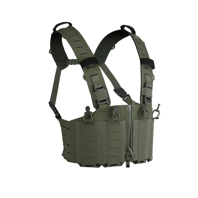 OPHIDIAN with M4 AR Magazine Pouch Adjustable Molle H-Type Vest Chest Gear Lightweight Zipper Link Fixed Vest