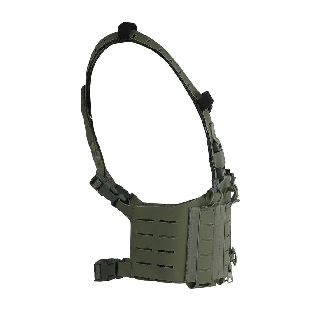 OPHIDIAN with M4 AR Magazine Pouch Adjustable Molle H-Type Vest Chest Gear Lightweight Zipper Link Fixed Vest