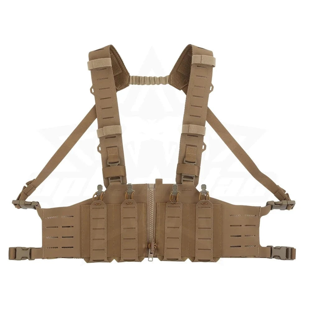 OPHIDIAN with M4 AR Magazine Pouch Adjustable Molle H-Type Vest Chest Gear Lightweight Zipper Link Fixed Vest CB
