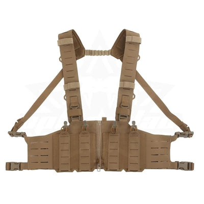OPHIDIAN with M4 AR Magazine Pouch Adjustable Molle H-Type Vest Chest Gear Lightweight Zipper Link Fixed Vest CB