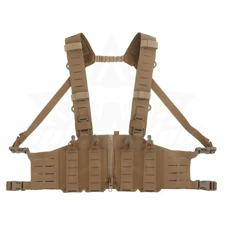 OPHIDIAN with M4 AR Magazine Pouch Adjustable Molle H-Type Vest Chest Gear Lightweight Zipper Link Fixed Vest CB