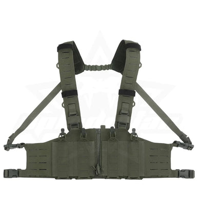 OPHIDIAN with M4 AR Magazine Pouch Adjustable Molle H-Type Vest Chest Gear Lightweight Zipper Link Fixed Vest RG