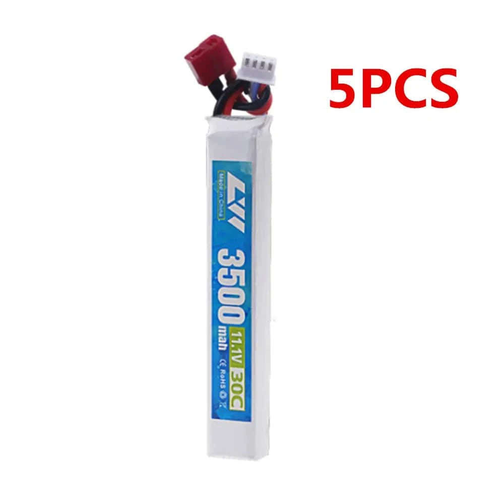 Original LiPo battery 11.1V 3S 3500mAh 30C 5020120 for RC Water Gun Airsoft BB Air Pistol Electric Toys Guns Parts 5pcs 3500mah-T
