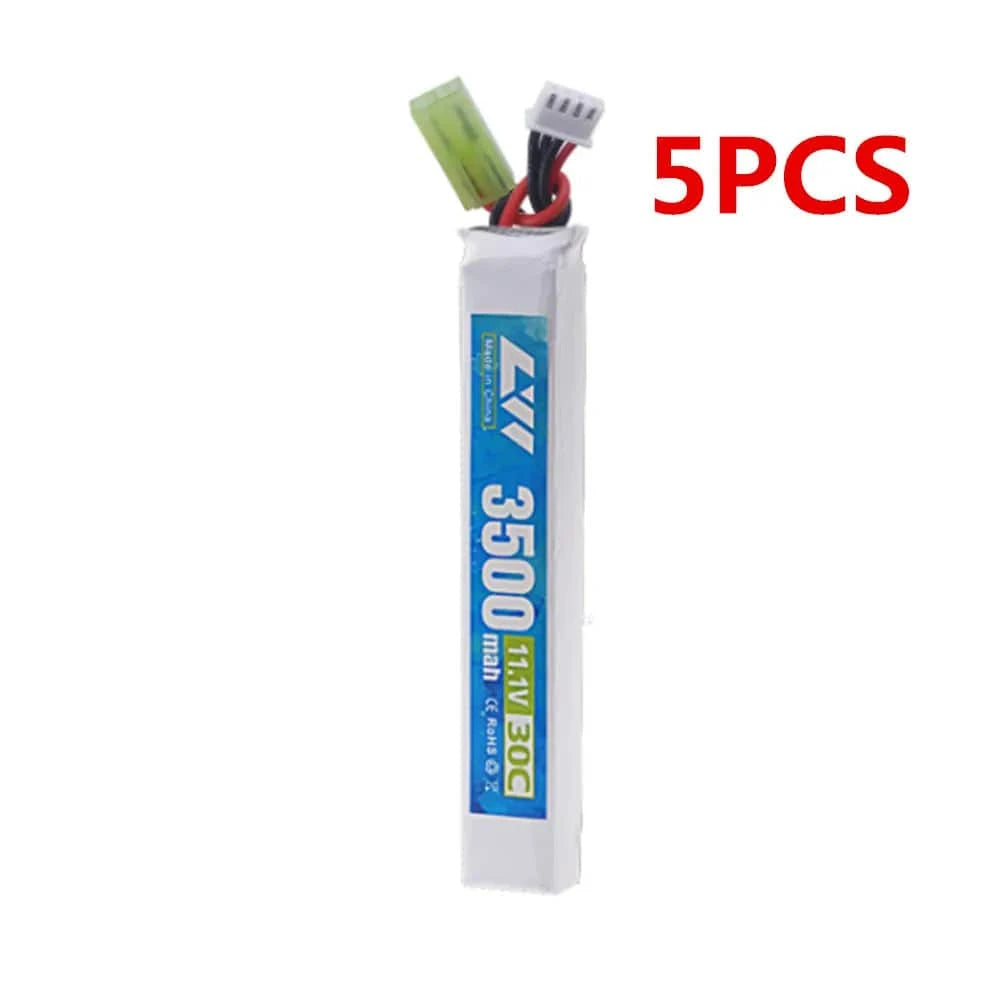 Original LiPo battery 11.1V 3S 3500mAh 30C 5020120 for RC Water Gun Airsoft BB Air Pistol Electric Toys Guns Parts 5pcs Small tamiya