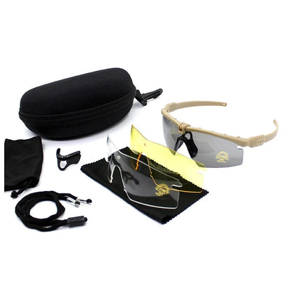 Outdoor Military tactics Glasses 3.0 Ballistic Polarization Goggles Military Hunting Air Gun Shooting Protective Glasses Tan / CHINA