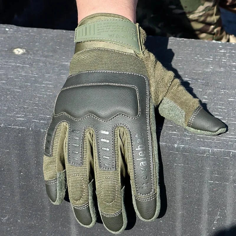 Outdoor Tactical Gloves Men Wear-resistant Special Forces Leather Breathable Touch Screen Anti-slip Fitness Cycling Gloves