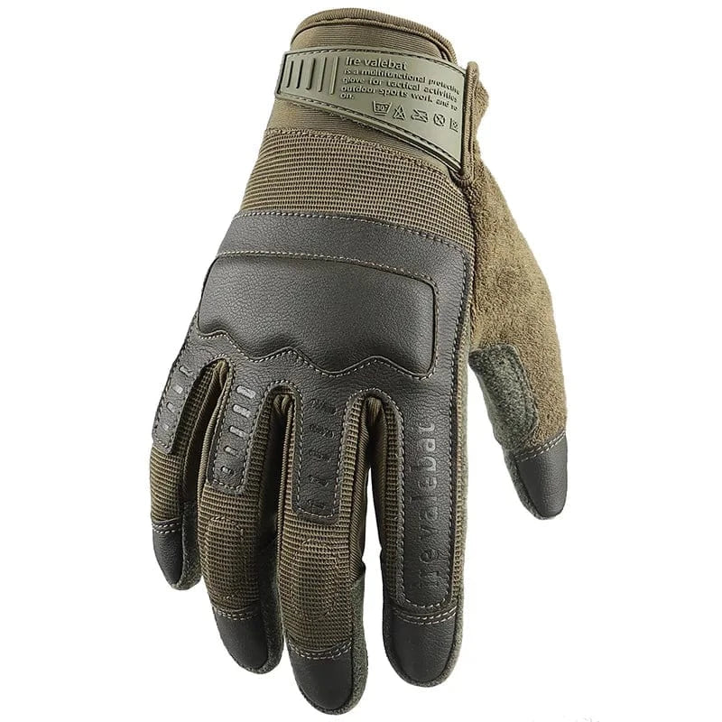 Outdoor Tactical Gloves Men Wear-resistant Special Forces Leather Breathable Touch Screen Anti-slip Fitness Cycling Gloves army green / S