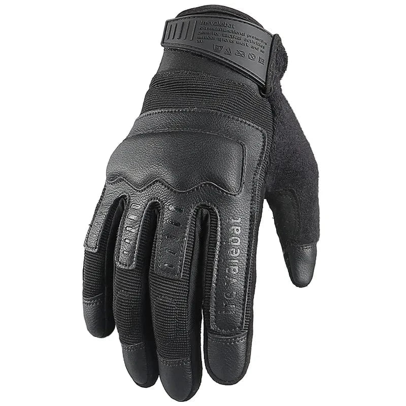 Outdoor Tactical Gloves Men Wear-resistant Special Forces Leather Breathable Touch Screen Anti-slip Fitness Cycling Gloves black / S