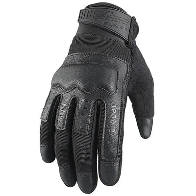 Outdoor Tactical Gloves Men Wear-resistant Special Forces Leather Breathable Touch Screen Anti-slip Fitness Cycling Gloves black / S