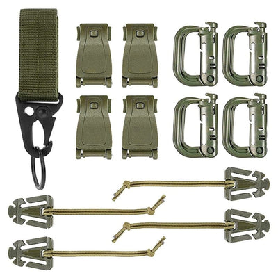 LEGEND AIRSOFT 0 Vert armée Pack accessoires fixation Molle sac à dos 13 pcs