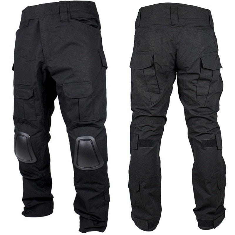 LEGEND AIRSOFT 0 S Pantalon militaire avec genouillères BDU YOS noir