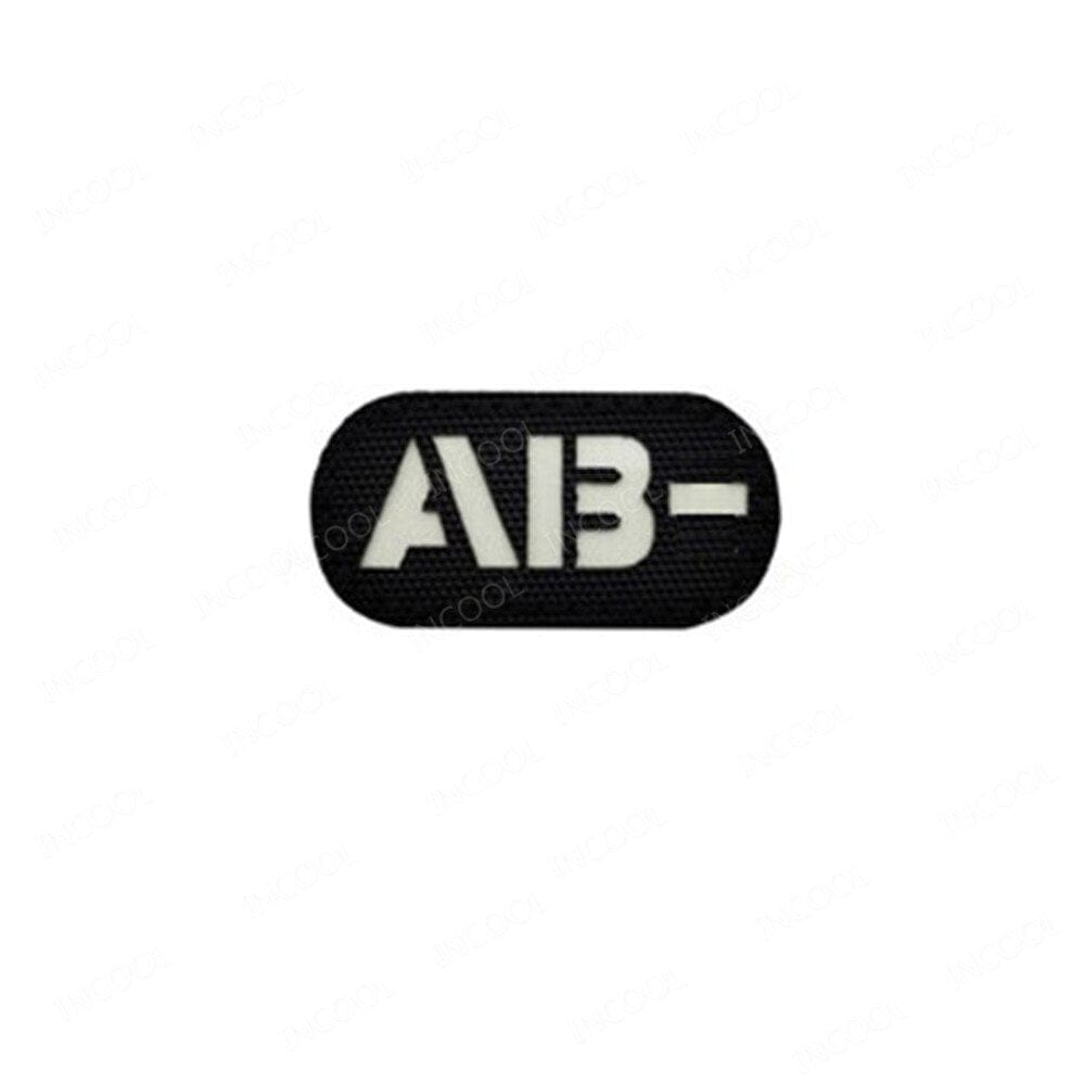 ACTION AIRSOFT 0 Glow In Dark AB Neg Patch A+ B+ AB O+ réfléchissant