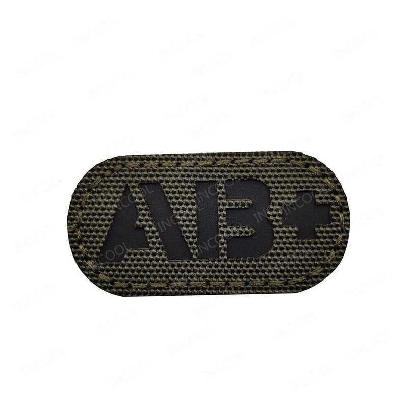 ACTION AIRSOFT 0 Reflective Green AB Patch A+ B+ AB O+ réfléchissant