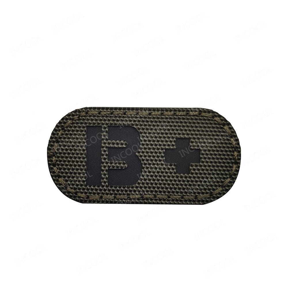 ACTION AIRSOFT 0 Reflective Green B Patch A+ B+ AB O+ réfléchissant