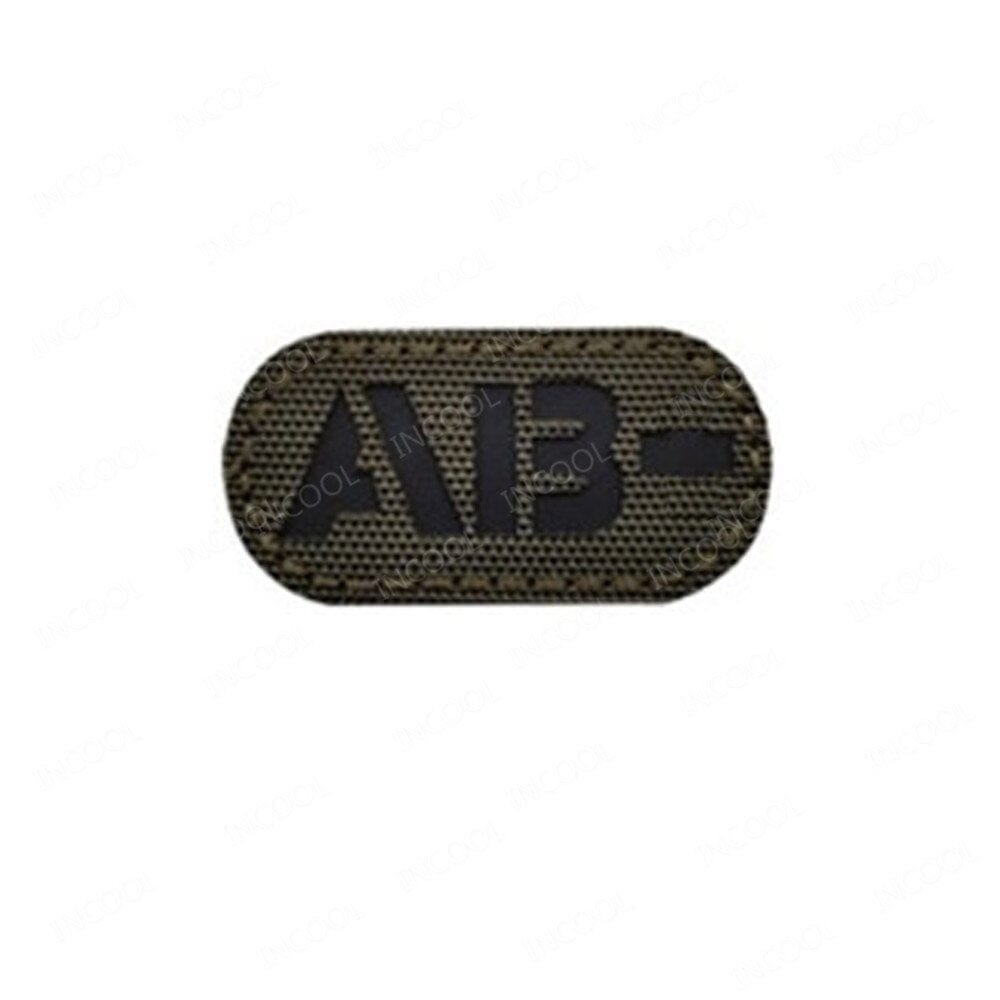 ACTION AIRSOFT 0 Reflective Green ABN Patch A+ B+ AB O+ réfléchissant