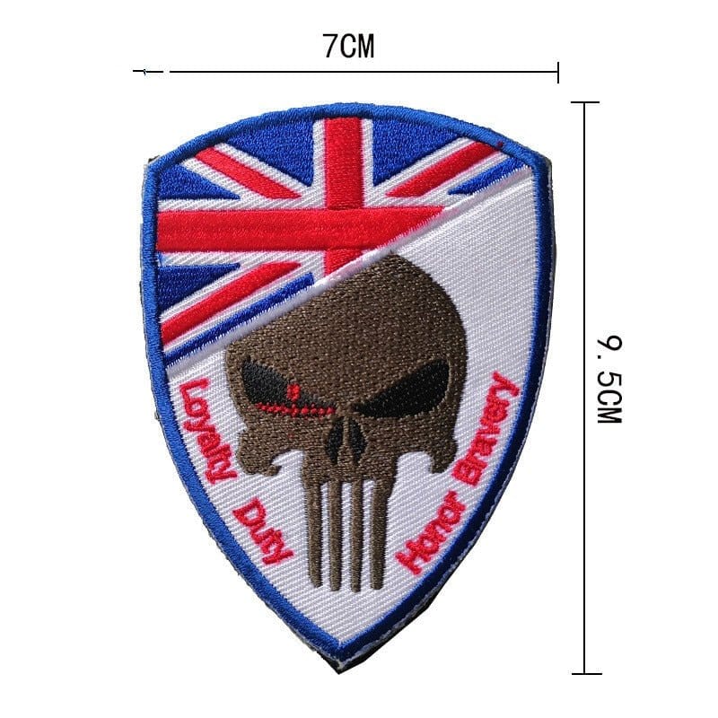 LEGEND AIRSOFT 0 Patch crâne drapeau national 3D 7x9,5 cm