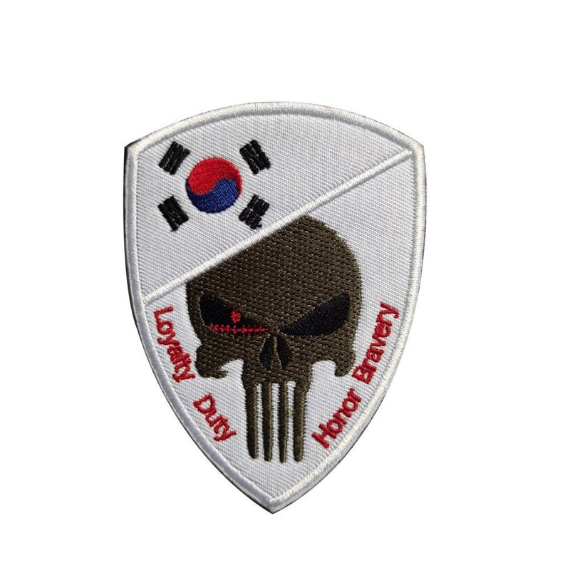 LEGEND AIRSOFT 0 Korea Patch crâne drapeau national 3D 7x9,5 cm