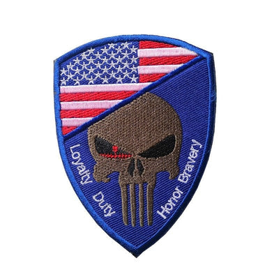 LEGEND AIRSOFT 0 Etats-Unis Patch crâne drapeau national 3D 7x9,5 cm