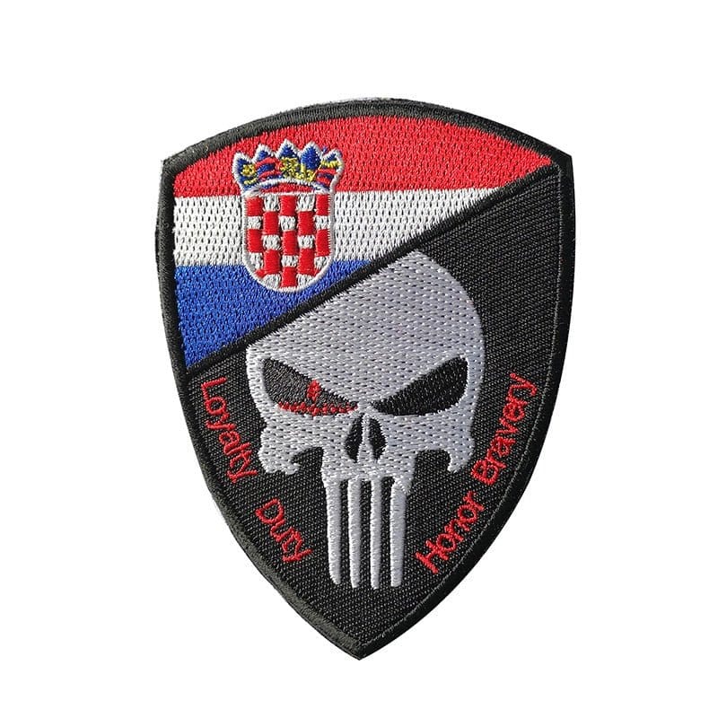 LEGEND AIRSOFT 0 Croatie Patch crâne drapeau national 3D 7x9,5 cm