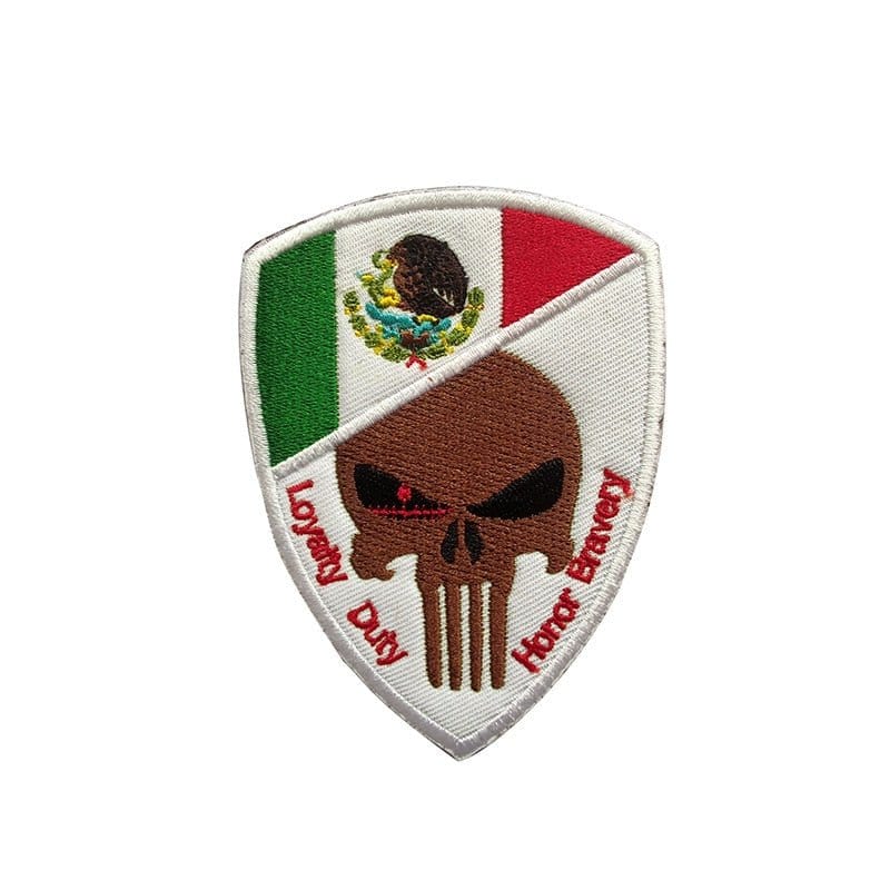 LEGEND AIRSOFT 0 Mexique Patch crâne drapeau national 3D 7x9,5 cm